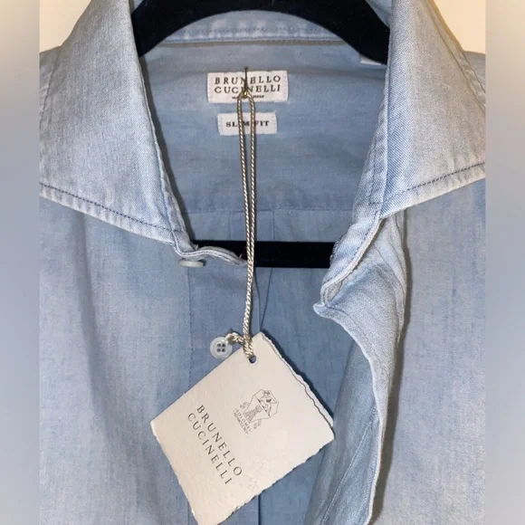NEW Brunello Cucinelli Lightweight Oxford basic fit shirt with tags NWT